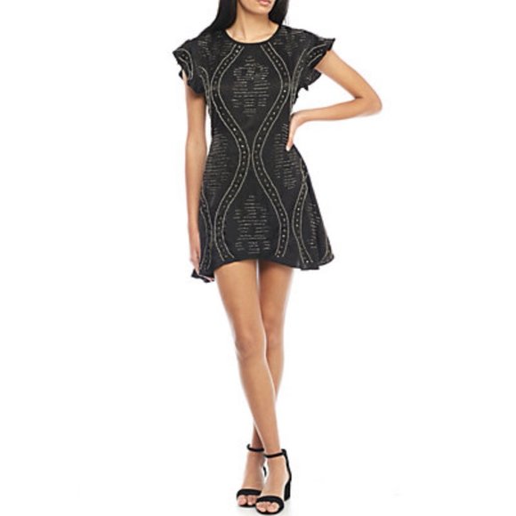 Free People Dresses & Skirts - Free People Shine Like The Stars Mini Dress Black